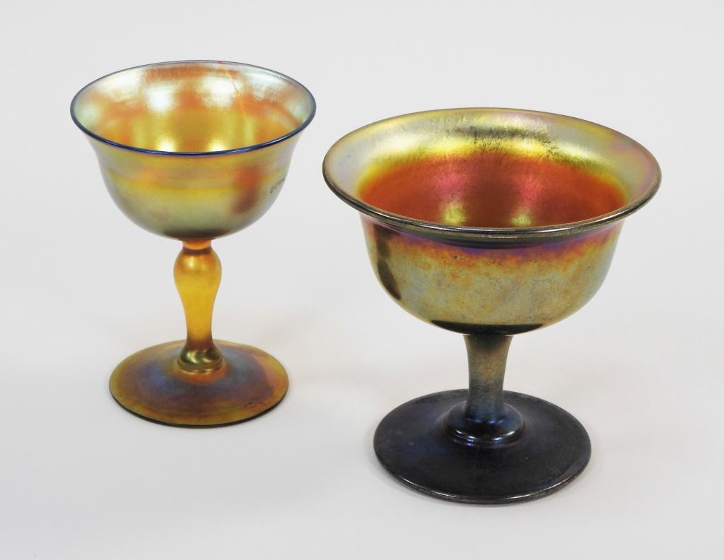 2PC Tiffany Favrile Glass Cups (1 of 8)