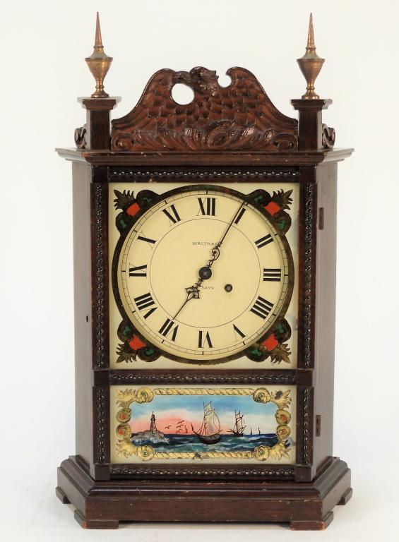 Waltham Reverse Painted Miniature Mantel Clock (1 of 8)