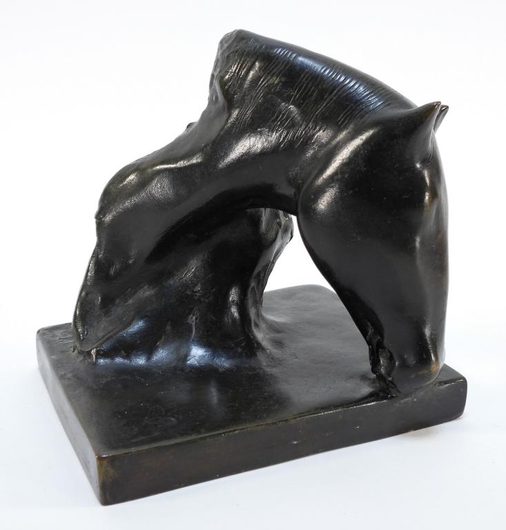 Roman Bronze Works NY Modern Horse Bust Sculpture (1 of 8)