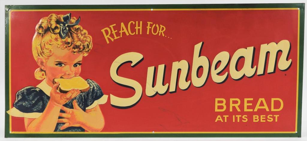 Sunbeam Bread Embossed Tin Advertisement Sign (1 of 7)