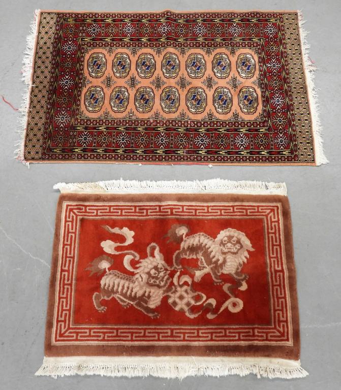 2PC Chinese Food Dog & Bokara Rugs (1 of 12)