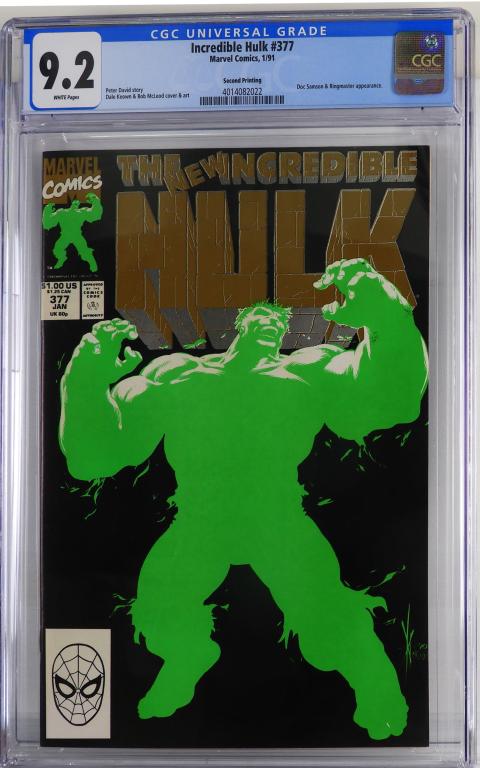 Marvel Incredible Hulk #377 CGC 9.2 Second Print (1 of 2)