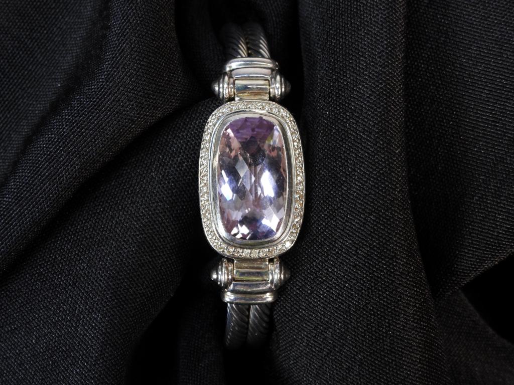 David Yurman Sterling Silver Amethyst Bracelet (1 of 6)