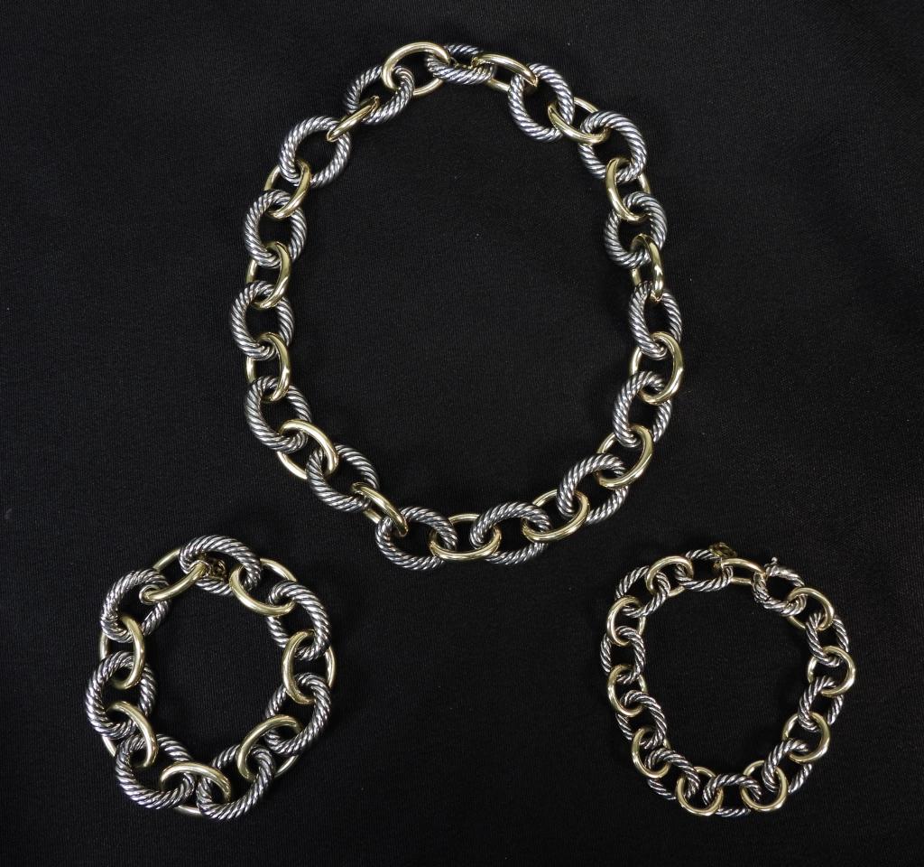 3PC David Yurman 18K Gold Sterling Jewelry Set (1 of 7)