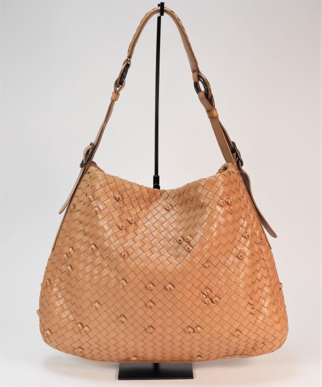 Bottega Veneta Tan Basket Weave Leather Bag (1 of 8)