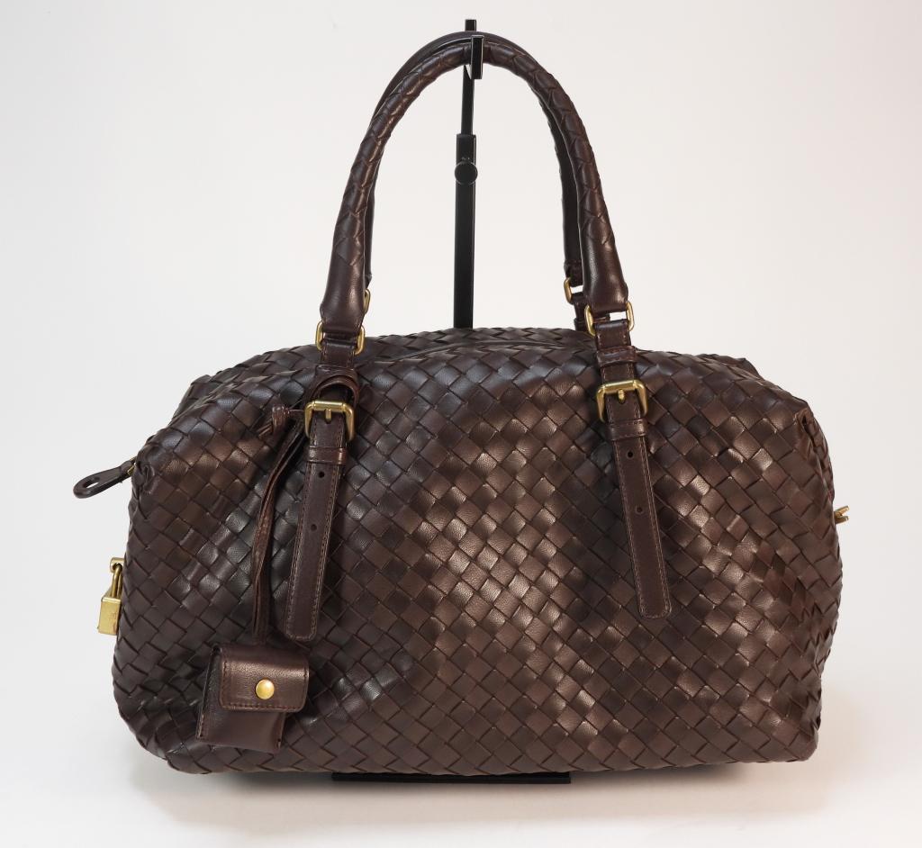 Bottega Veneta Brown Leather Basket Weave Handbag (1 of 11)