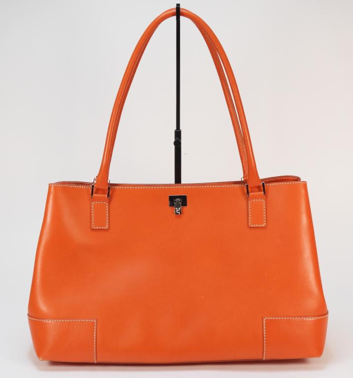 Lambertson Truex Orange Leather Bag (1 of 9)