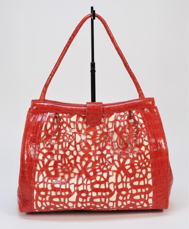 Nancy Gonzalez Red Reticulated Crocodile Bag (1 of 7)