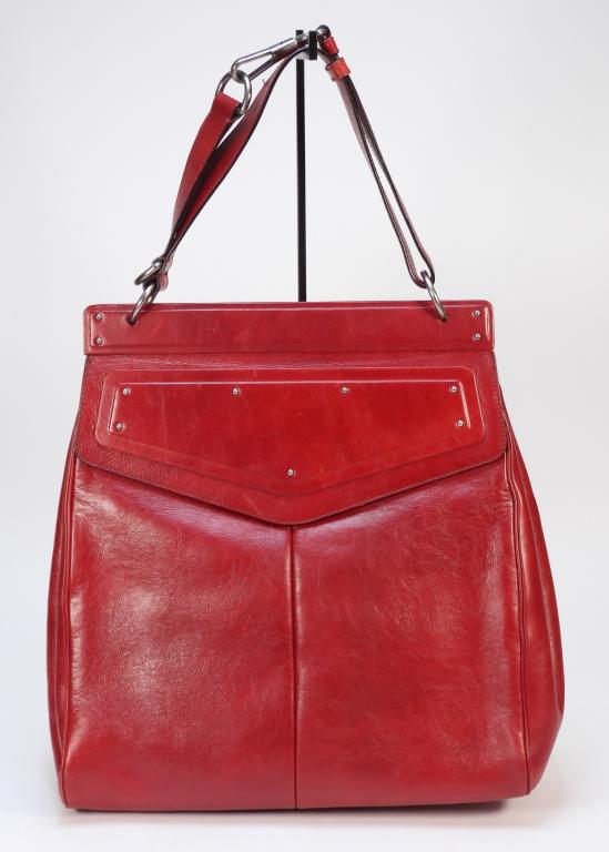 Yves Saint Laurent Red Leather Handbag (1 of 6)