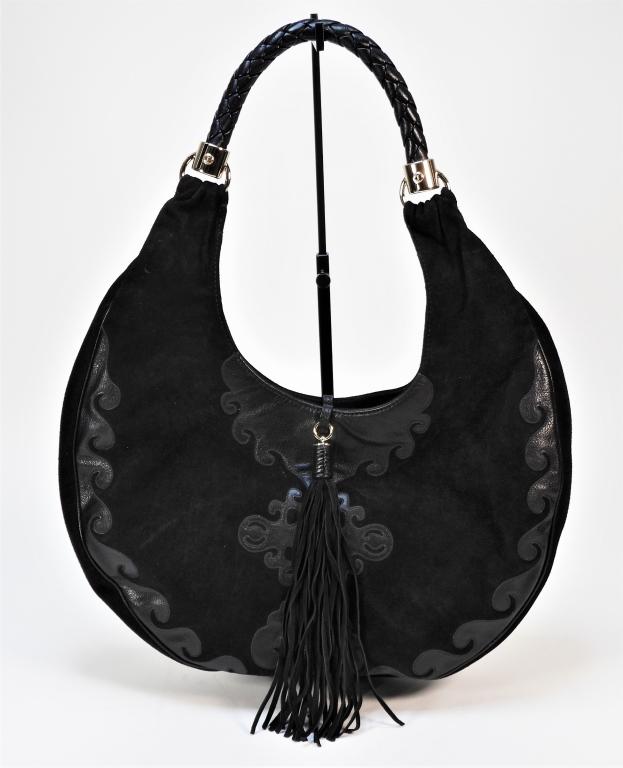 Yves Saint Laurent Black Suede Tassel Bag (1 of 6)