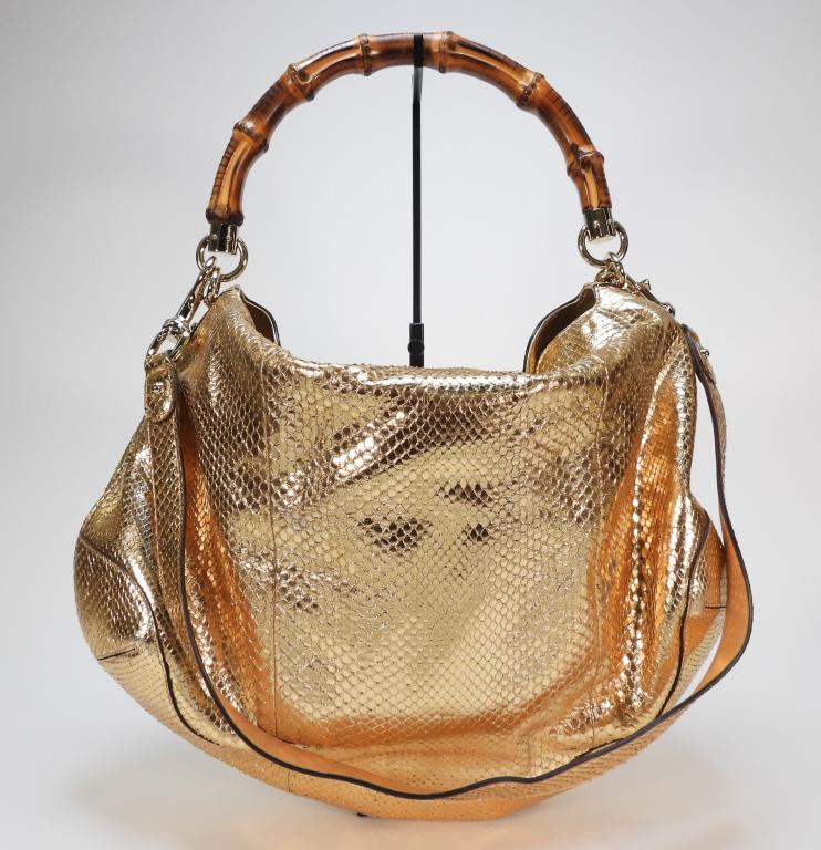 Gucci Metallic Snakeskin Handbag (1 of 6)