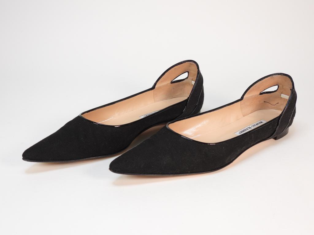 Manolo Blahnik Compa Black Linen Flats size 10 (1 of 6)