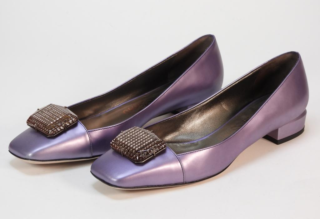 Salvatore Ferragamo Megan Metallic Leather Flats 9 (1 of 5)