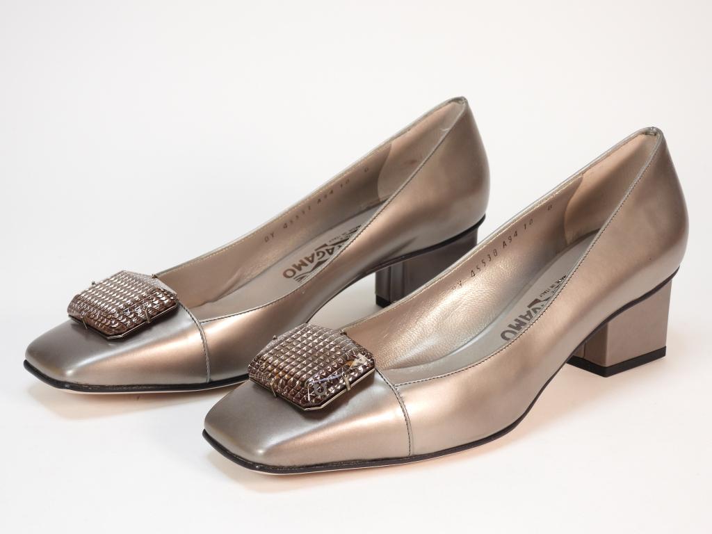 Salvatore Ferragamo Megan Metallic Lthr Heels 10 (1 of 5)