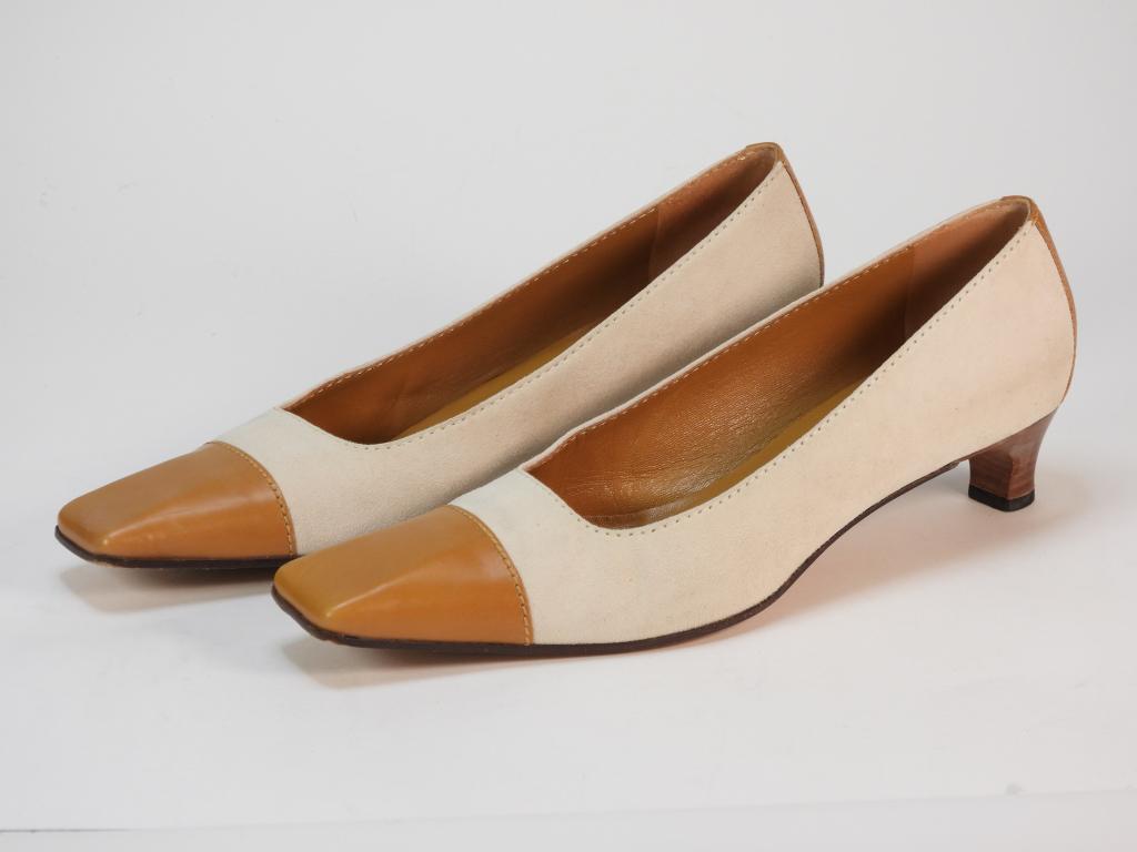 Gucci Cream & Yellow Capped Toe Heels size 9 (1 of 5)