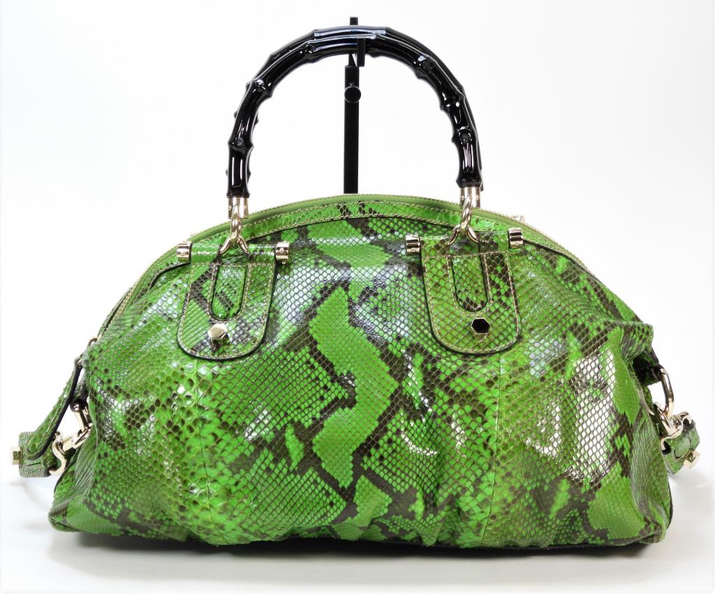 Gucci green shop snakeskin bag