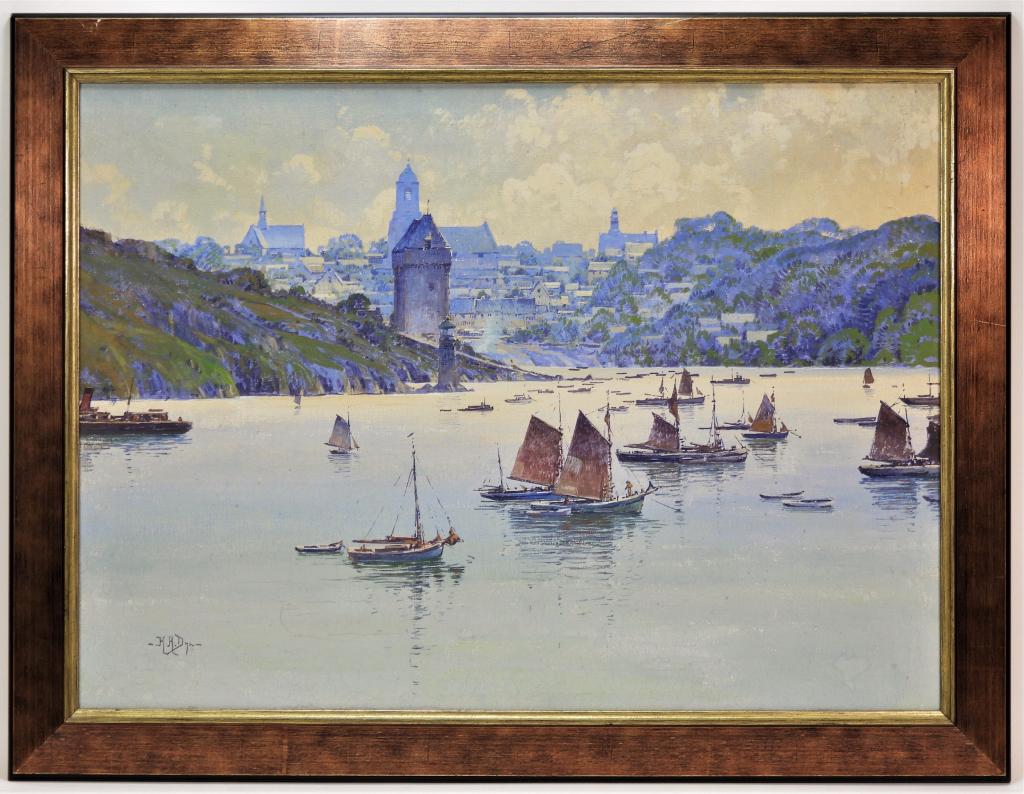 Hezekiah Anthony Dyer Harbor Ships Painting (1 of 7)