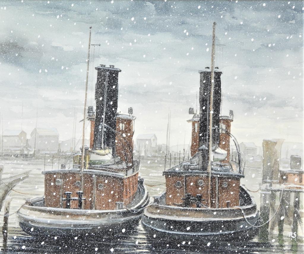 Racket Shreve Winter Maritime WC Painting (1 of 6)