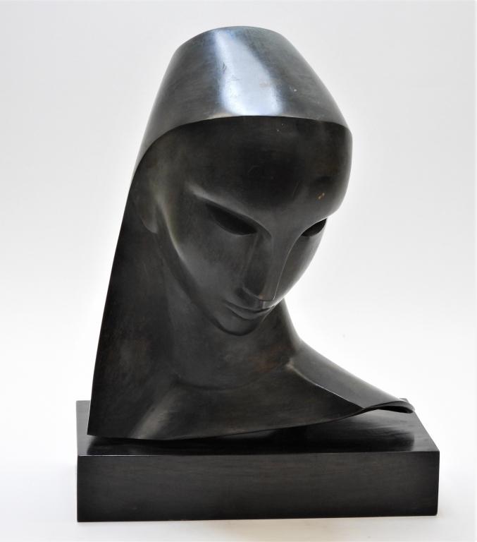 Willi Soukop Modern Female Bronze Bust Sculpture (1 of 9)