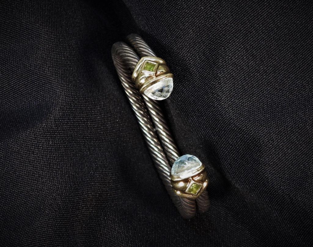 David Yurman Sterling 18K Gold Topaz Bracelet (1 of 10)