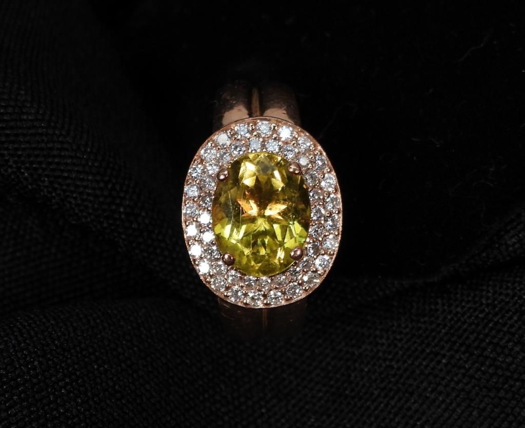 Lady's 14K Rose Gold Diamond & Beryl Ring (1 of 8)