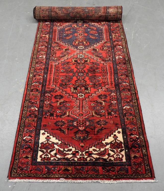 Middle Eastern Red Botanical Carpet Rug Runner (1 of 7)