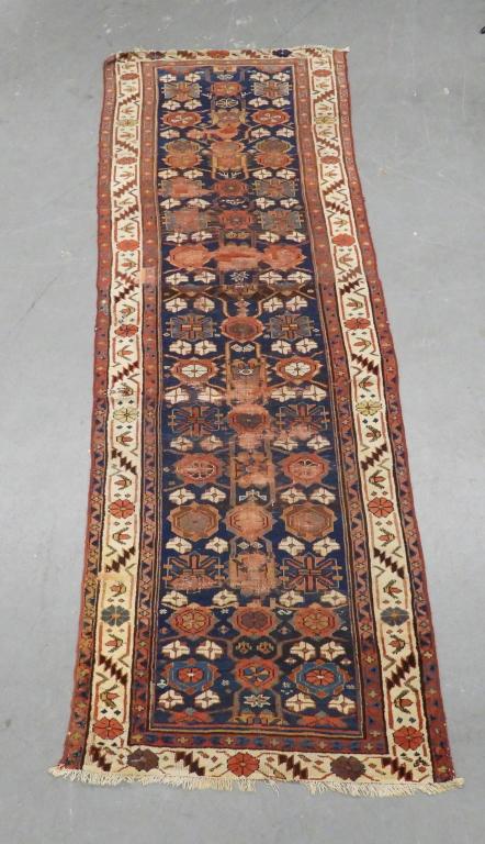 Kazak Caucasian Geometric Floral Carpet Rug Runner (1 of 8)