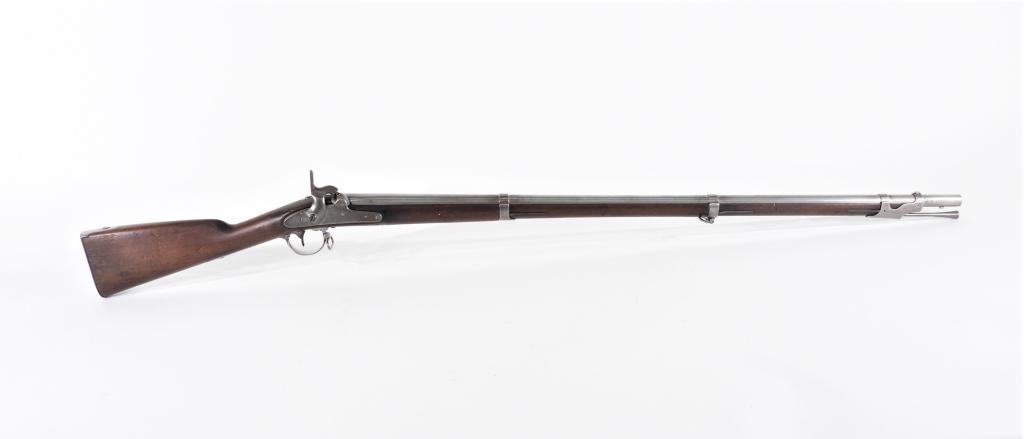 U.S. Harper's Ferry Model 1842 Musket: United States,C. 1849 .69 bore, walnut stock, steel fittings, lock marked "HARPER'S/FERRY/1849"on the tail with an eagle over "US" in front of the cock, barrel tang dated "1849" with "V/P" over an eag