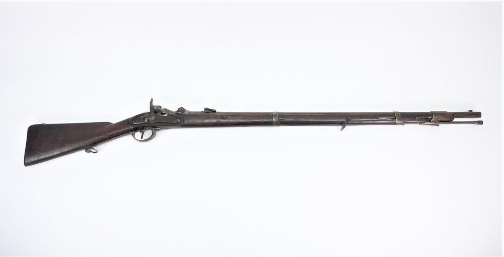 Austrian Lorenz 1866 Wanzel Conversion: Austria,C. 1855 14x33R caliber, NSN, walnut stock, steel fittings, the lock is marked "855", proof marks on the breech, and a ram/cleaning rod. Barrel lg. 34 7/8"52 3/8".Overall lg.
