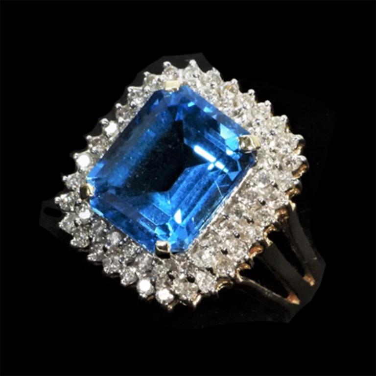 14K Gold Topaz & Diamond Ring (1 of 10)