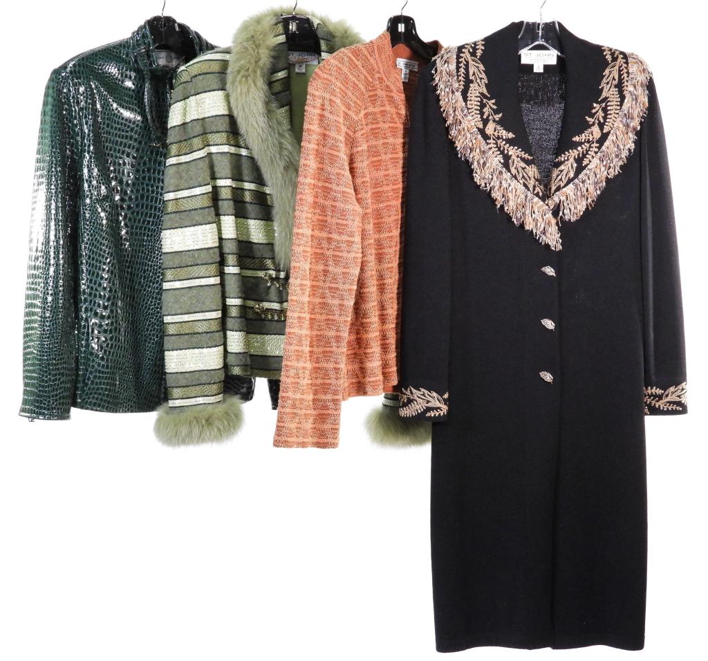 4PC St. John Knit & Leather Jackets Size M-10 (1 of 10)