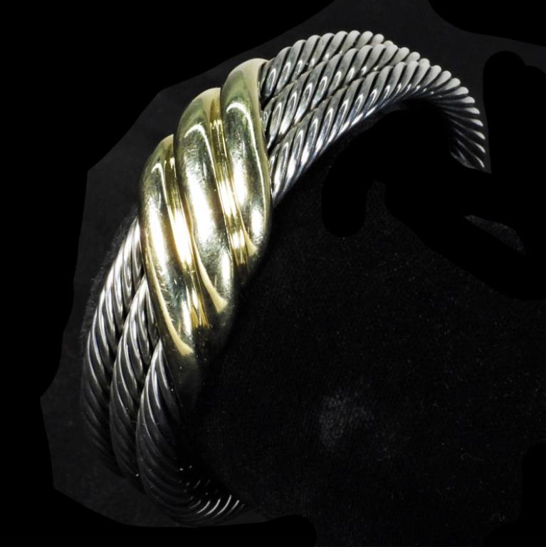 David Yurman Sterling Silver Cable Bangle Bracelet (1 of 8)