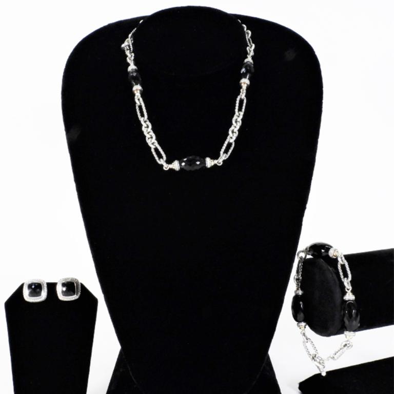 3PC David Yurman Sterling & Onyx Jewelry Set (1 of 8)