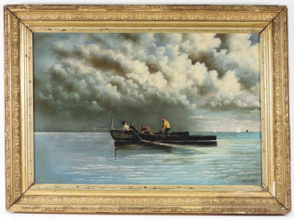 19C American Maritime Boat Seascape Painting (1 of 7)