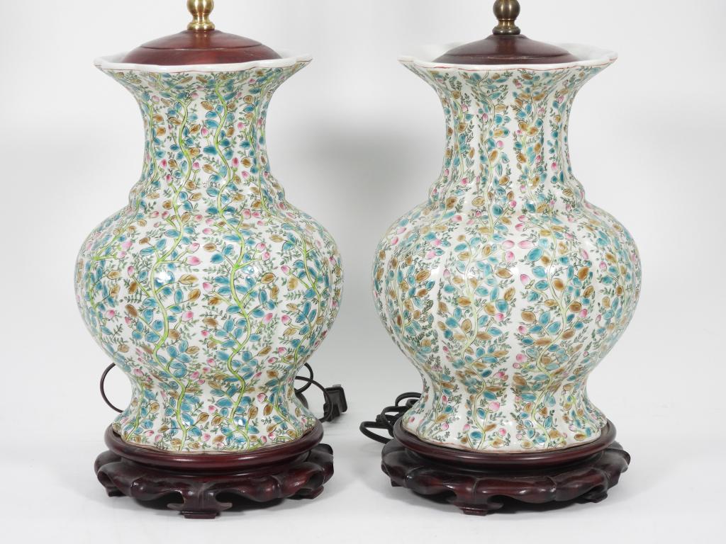 PR Chinese Famille Verte Table Lamps (1 of 9)