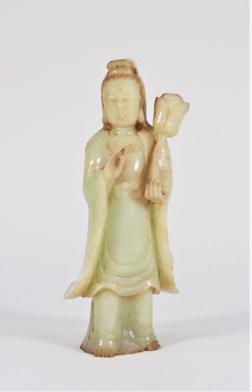 Chinese 1964 Guanyin Carved Jadeite Sculpture (1 of 7)