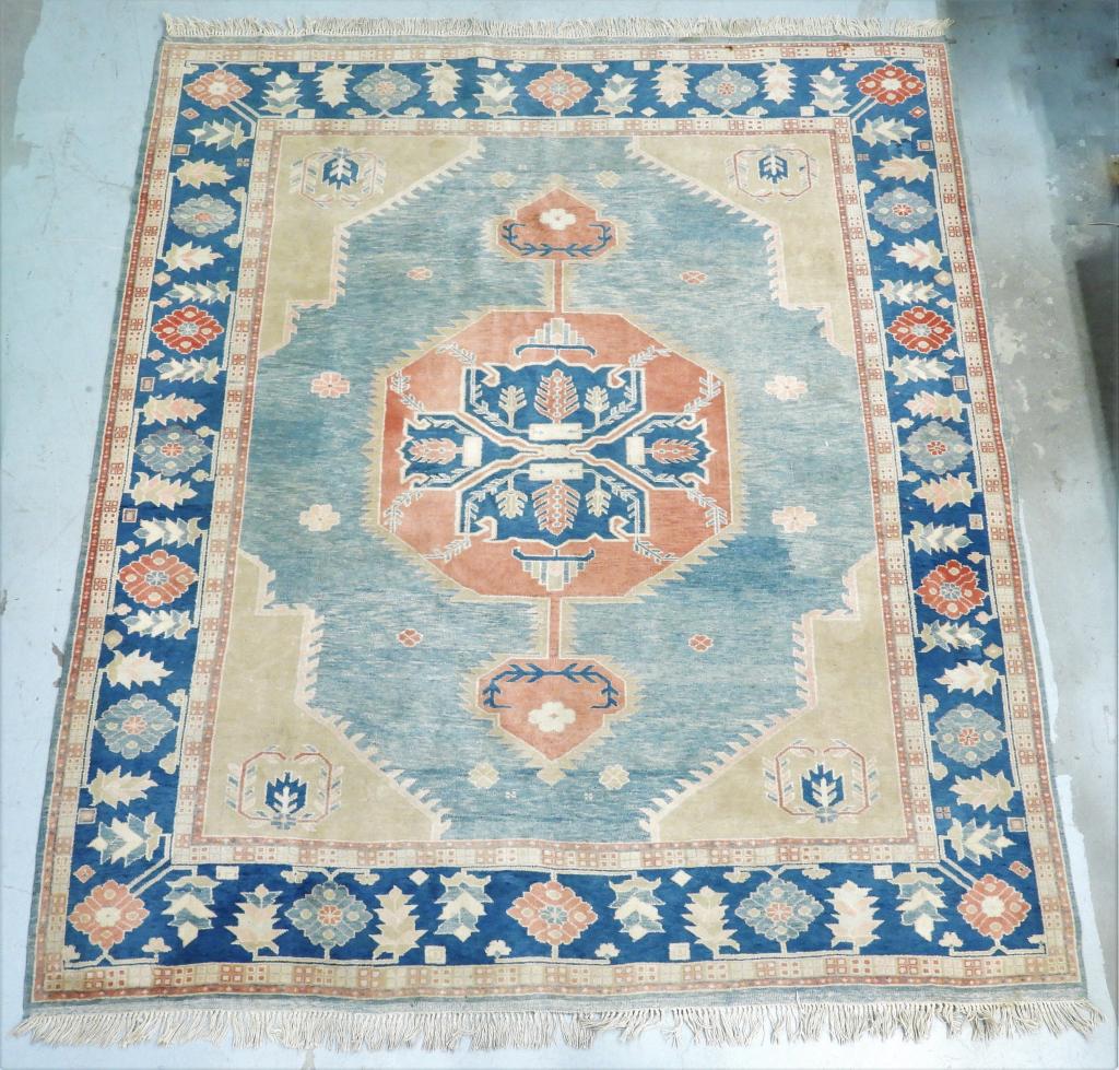 Room Size Blue Middle Eastern Rug (1 of 10)