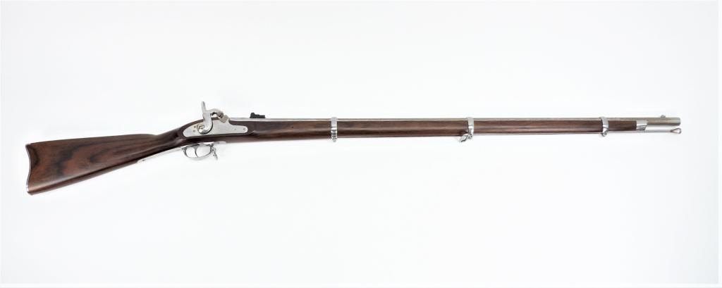 Reproduction Colt Model 1861 Special Musket: United States C. 1970s-80s .58 caliber, serial number 2073, walnut stock with a cartouche on the left side, steel fittings, marked on the trigger guard bow "Saml Colt", lock marked "1861" and "U.S./CO