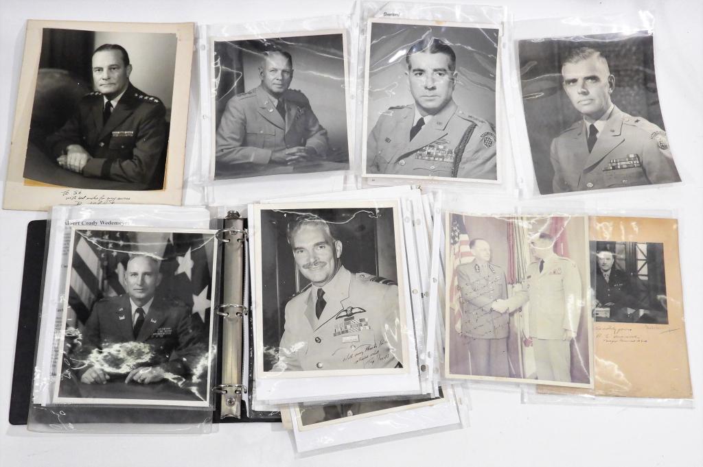 Fourteen Autographed Pictures of WWII Officer's: A three ring binder with images of WWII officer's mostly after WWII with signatures, including General Samuel D. Sturgis; General Albert C. Wedemeyer; General Earle G. Wheeler; General Emerson C. Itch