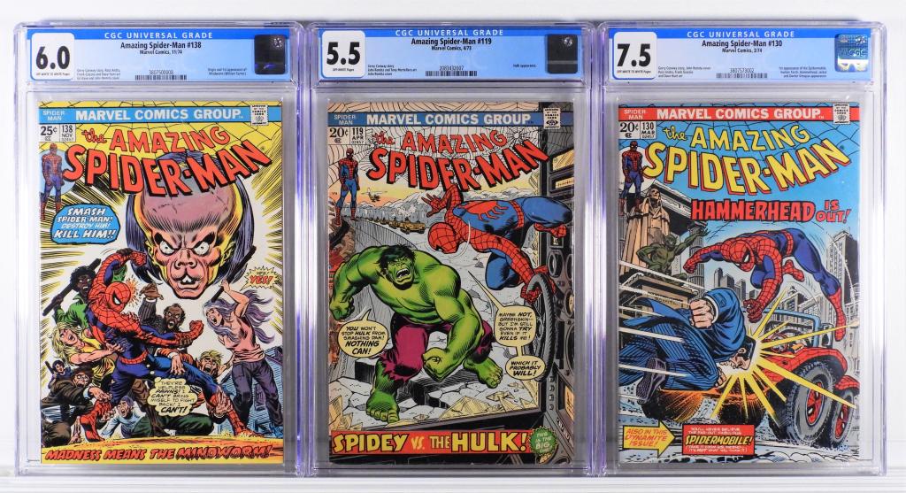 Marvel Amazing Spider-Man #119 #130 #138 CGC (1 of 2)