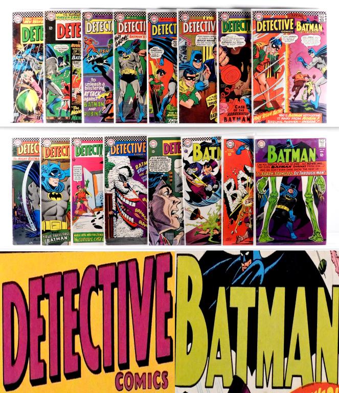 16PC DC Comics Batman Detective Comics Group: United States,20th Century Group includes D.C. Comics Batman #190, #194, #195, and Detective Comics #348, #350, #353, #355-#357, #360-#365, and #379. This is a low to mid grade group, book condition r