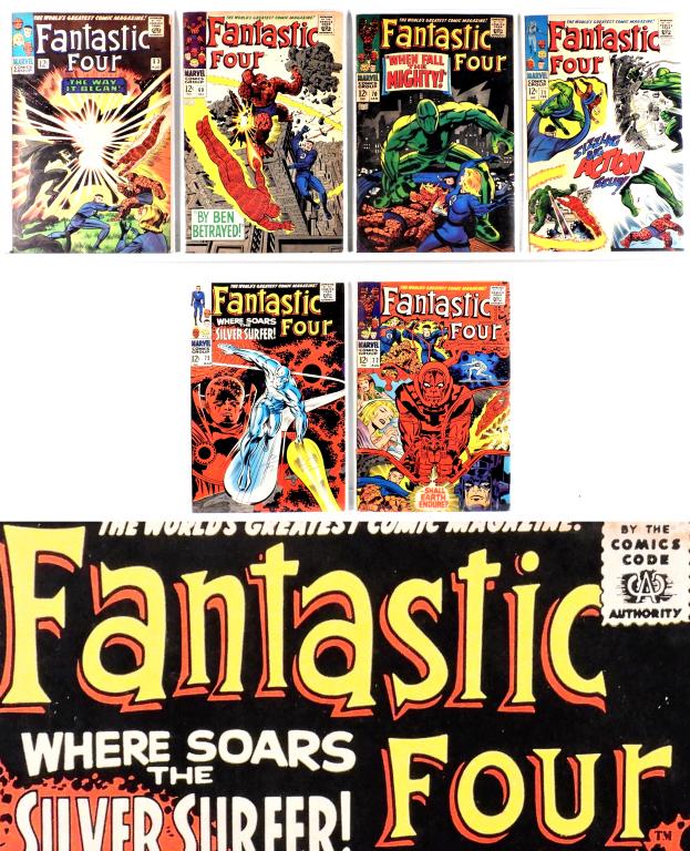 6PC Marvel Comics Fantastic Four #53-#77 Group (1 of 2)