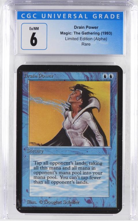 1993 Magic The Gathering Alpha Drain Power CGC 6 (1 of 2)