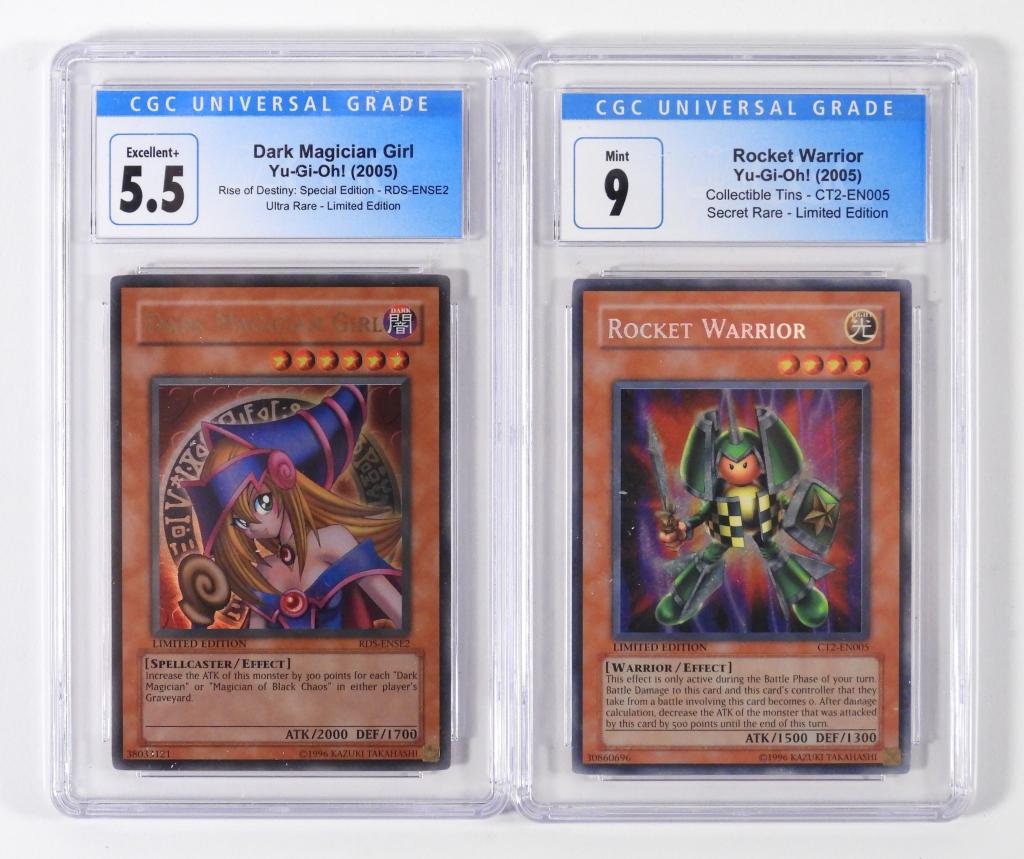 2 YuGiOh Dark Magician Girl Rocket Warrior LE CGC (1 of 2)