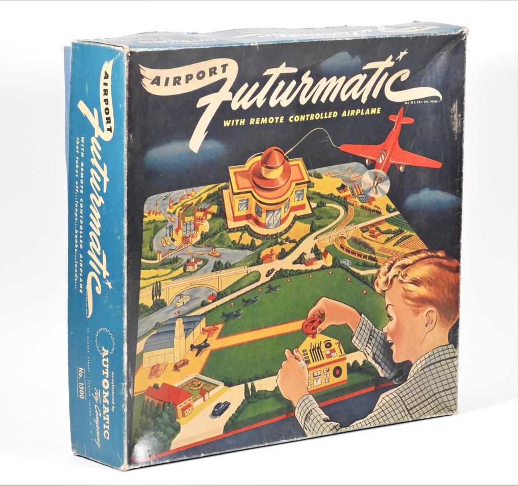 1948 Automatic Toy Airport Futurmatic Tin Toy MIB (1 of 10)