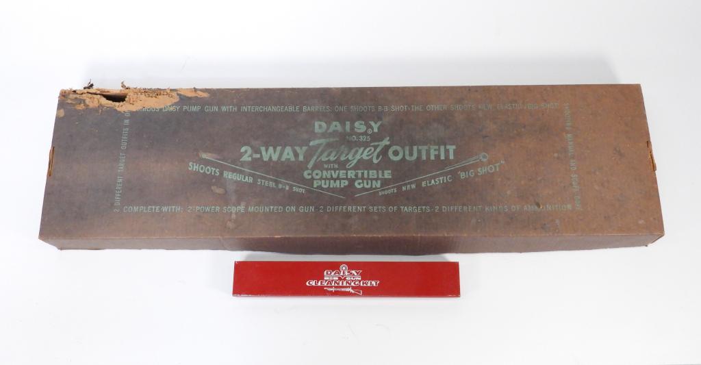Daisy 325 2-Way Taget Outfit Convertible Pump Gun: United States,1950-1952 Produced by Daisy between 1950 and 1952, the Daisy no. 325 2-Way Target Outfit Convertible Pump Gun is one of the coolest kits released! Loved and enjoyed by Jack through his c