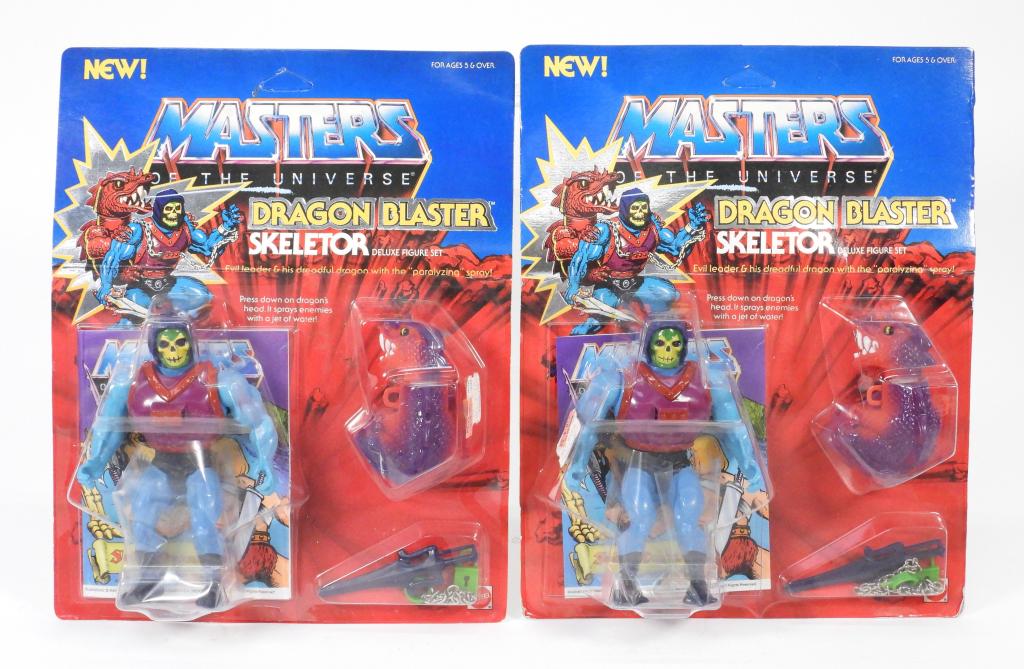 2 Mattel He-Man MOTU Dragon Blaster Skeletor MOSC (1 of 8)