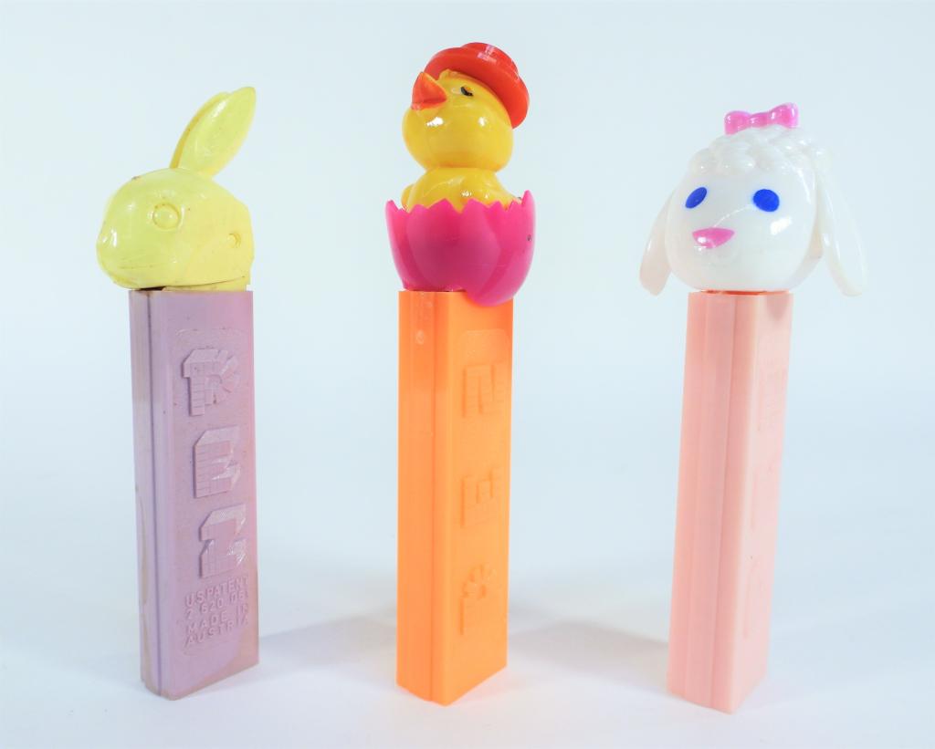 3PC 1962-76 PEZ Easter Bunny Chick Lamb No Feet (1 of 7)