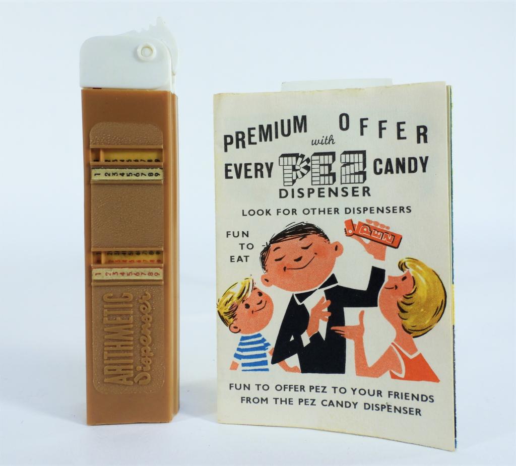 1960 PEZ Arithmetic Dispenser Brown 2.62 w/ Paper (1 of 7)