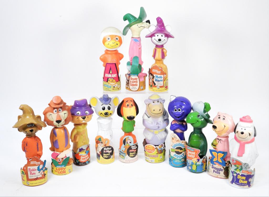 13PC 1966-67 Bubble Club Cartoon Bath Doll Bottles (1 of 12)